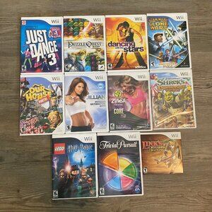 Lot of 11 Video Games for Nintendo Wii Mixed Game Genre Lot